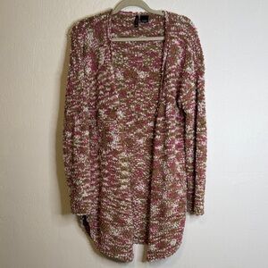 New Directions Pink and Cream Knit Cardigan